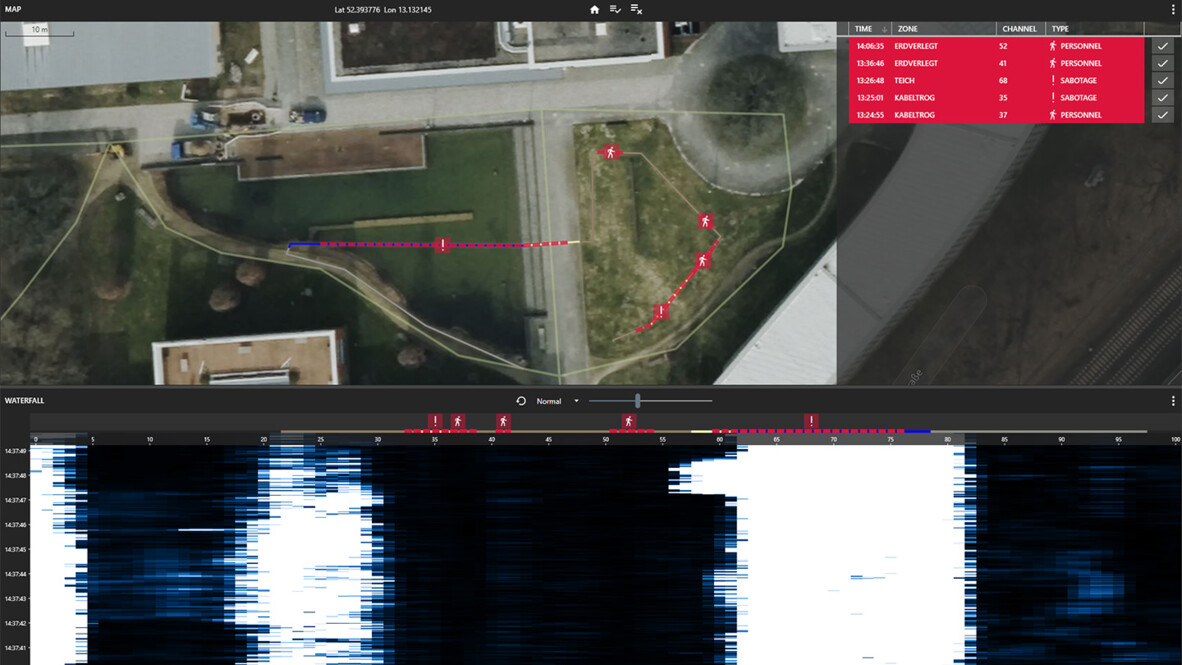 AP Sensings acoustic and thermal measurements visualized on monitors