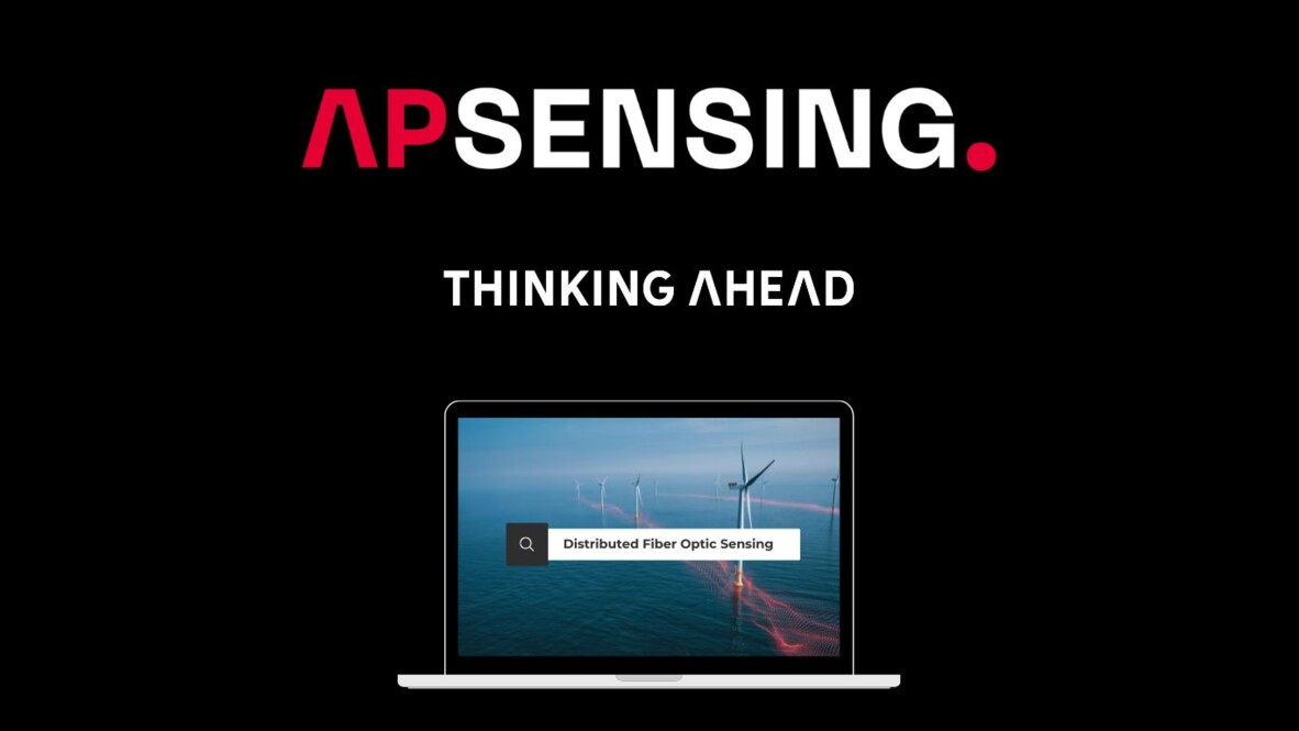 AP Sensing: Thinking Ahead with Distributed Fiber Optic Sensing displayed on a laptop screen monitoring wind turbines AP Sensing: Thinking Ahead with Distributed Fiber Optic Sensing displayed on a laptop screen monitoring wind turbines