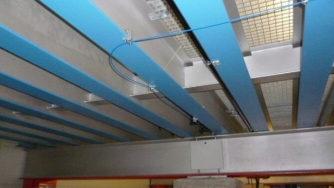 AP Sensing fiber optic linear heat detection cable installation on infrastructure AP Sensing fiber optic linear heat detection cable installation on infrastructure