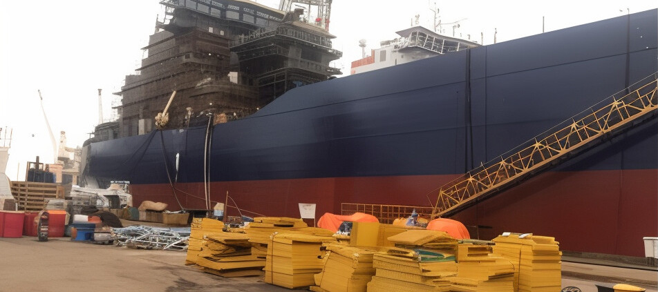 Ship under construction in dry dock. AP Sensing fiber optic sensing systems for structural and safety monitoring Ship under construction in dry dock. AP Sensing fiber optic sensing systems for structural and safety monitoring