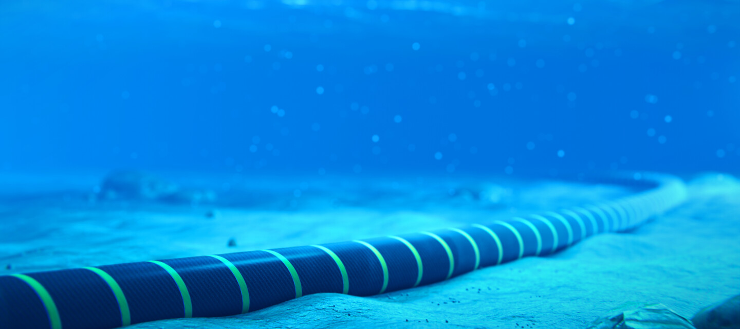 Subsea cable on the ocean floor, monitored by AP Sensing Distributed Fiber Optic Sensing Subsea cable on the ocean floor, monitored by AP Sensing Distributed Fiber Optic Sensing