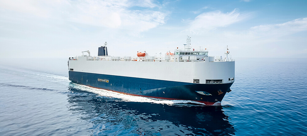 RoRo ship at sea