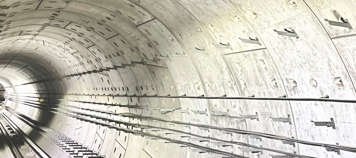 AP Sensing fiber optic sensing cables installed in a rail tunnel for monitoring AP Sensing fiber optic sensing cables installed in a rail tunnel for monitoring