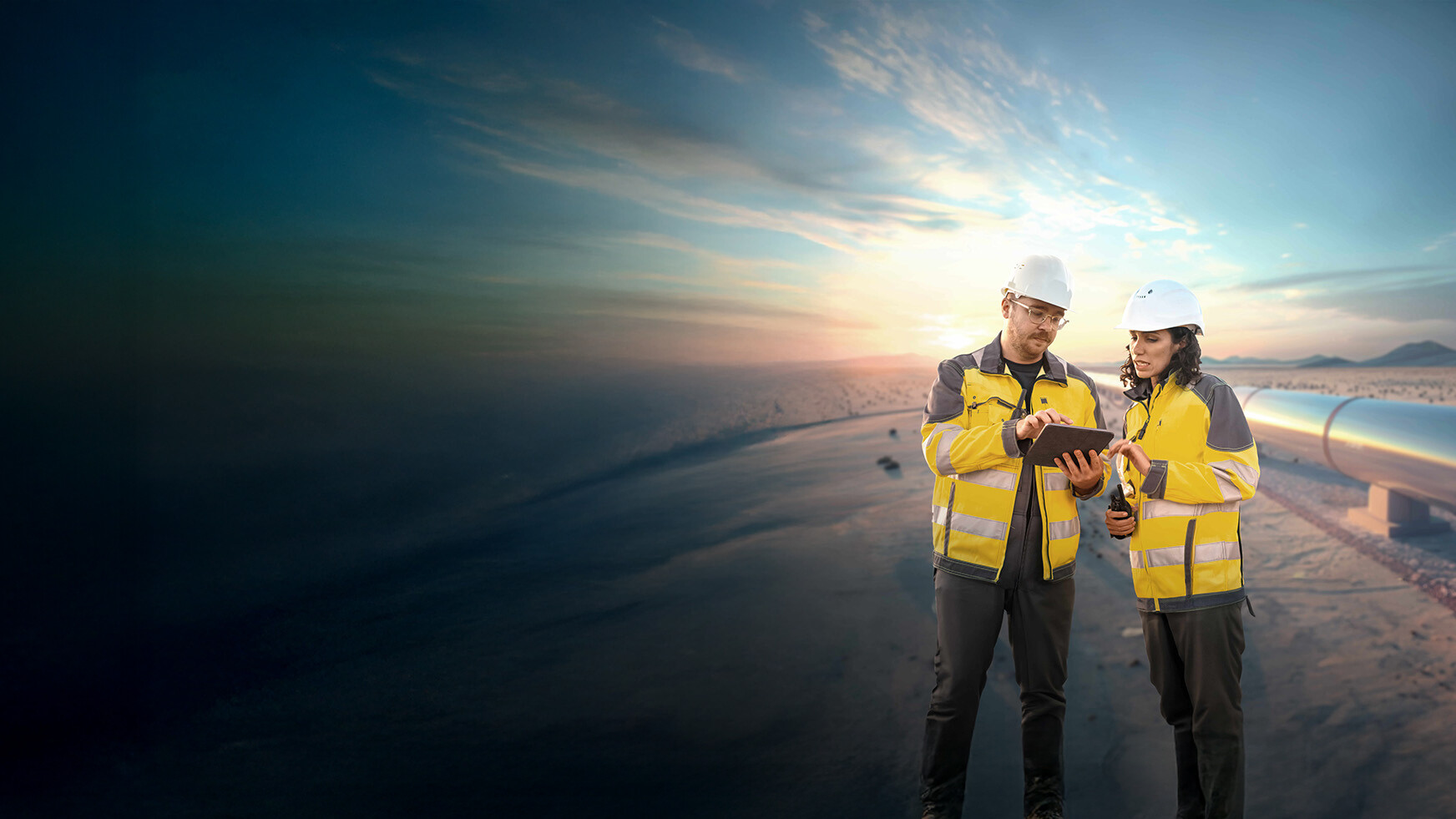 AP Sensing engineers monitoring critical pipeline infrastructure using fiber optic sensing technology AP Sensing engineers monitoring critical pipeline infrastructure using fiber optic sensing technology