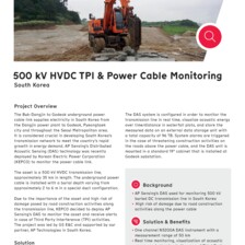 Case Study: 500 kV Power Cable Monitoring in South Korea