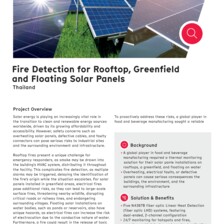 Case Study: Fire Detection for Rooftop, Greenfield and Floating Solar Panels Case Study: Fire Detection for Rooftop, Greenfield and Floating Solar Panels