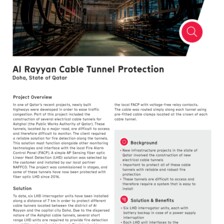 Case Study: Al Rayyan Cable Tunnel Protection Case Study: Al Rayyan Cable Tunnel Protection