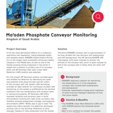 Case Study: Conveyor Belt Monitoring of MA'ADEN in Saudi Arabia Case Study: Conveyor Belt Monitoring of MA'ADEN in Saudi Arabia