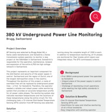 Case Study: 380kV Underground Power Line Monitoring in Brugg, Switzerland Case Study: 380kV Underground Power Line Monitoring in Brugg, Switzerland