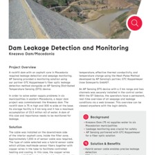 Case Study: Monitoring Leakage Detection in Knezevo Dam in Macedonia Case Study: Monitoring Leakage Detection in Knezevo Dam in Macedonia
