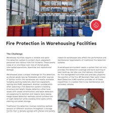 Flyer: Fire Protection in Warehousing Facilities Flyer: Fire Protection in Warehousing Facilities