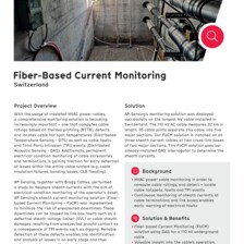 Case Study: Fiber-Based Current Monitoring in Switzerland Case Study: Fiber-Based Current Monitoring in Switzerland
