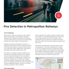 Flyer: Fire Detection in Metropolitan Railways Flyer: Fire Detection in Metropolitan Railways