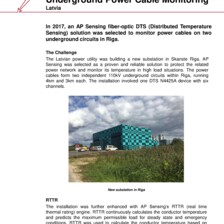 Case Study: 110 kV Underground Power Monitoring in Riga in Latvia Case Study: 110 kV Underground Power Monitoring in Riga in Latvia