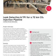 Case Study: Leak Detection & TPI for CO2 Injection Pipeline in UAE Case Study: Leak Detection & TPI for CO2 Injection Pipeline in UAE