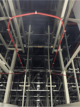 Optical Fiber Cable Installation in the Warehouse