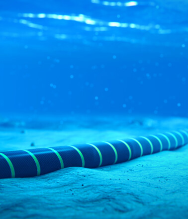 Subsea cable on the ocean floor, monitored by AP Sensing Distributed Fiber Optic Sensing Subsea cable on the ocean floor, monitored by AP Sensing Distributed Fiber Optic Sensing