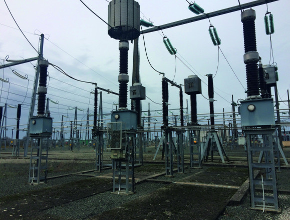 Electrical substation showcasing critical power assets monitored by AP Sensing solutions Electrical substation showcasing critical power assets monitored by AP Sensing solutions