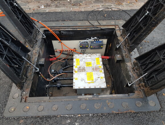 AP Sensing fiber optic monitoring system deployed for critical power cable asset surveillance AP Sensing fiber optic monitoring system deployed for critical power cable asset surveillance