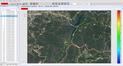 AP Sensing DTS/DAS software showing linear asset monitoring map with temperature/vibration data visualization AP Sensing DTS/DAS software showing linear asset monitoring map with temperature/vibration data visualization