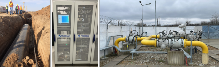 BRUA pipleine with FOC duct during the installation phase and monitoring cabinet located in one of the valve stations