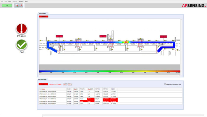 Screenshot SmartVision Software Fire Detection in Tunnel