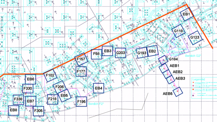Map of the 27 borehole locations