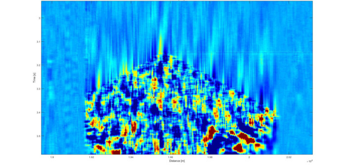 Phase Signal Generated by Cable Fault in Case 2 AP Sensing DAS data plot showing time vs distance for monitoring