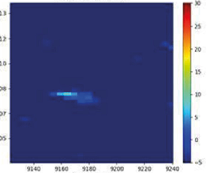 Result from Thumper Test in Case 3 AP Sensing heatmap visualizing distributed fiber optic sensing data and detected event